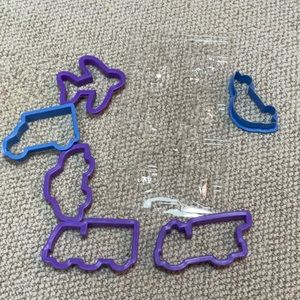 Transportation cookie cutters and sucker mold